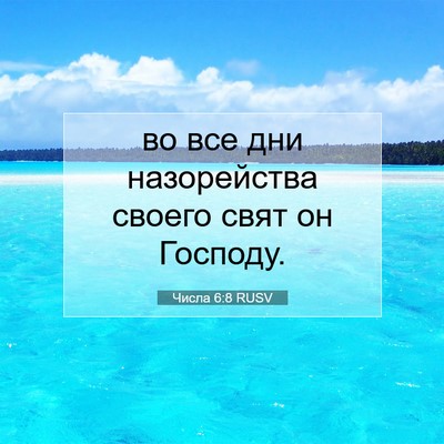 Picture 07 - Числа 6:8 RUSV - во все дни назорейства - Bible Verse Picture