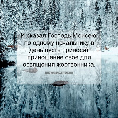 Picture 07 - Числа 7:11 RUSV - И сказал Господь Моисею: по - Bible Verse Picture