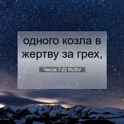 Picture 07 - Числа 7:22 RUSV - одного козла в жертву за - Bible Verse Picture