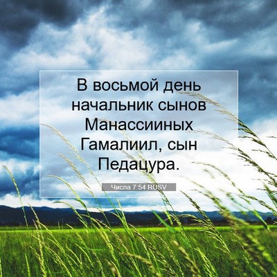 Picture 07 - Числа 7:54 RUSV - В восьмой день начальник - Bible Verse Picture