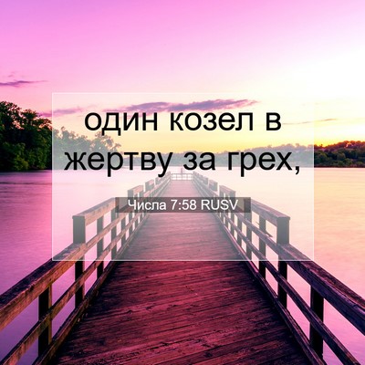 Picture 07 - Числа 7:58 RUSV - один козел в жертву за - Bible Verse Picture