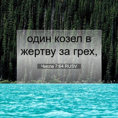 Picture 07 - Числа 7:64 RUSV - один козел в жертву за - Bible Verse Picture