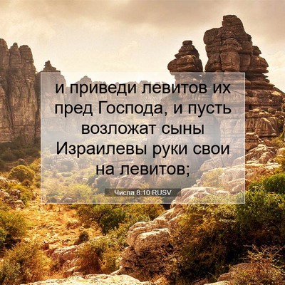 Picture 07 - Числа 8:10 RUSV - и приведи левитов их пред - Bible Verse Picture