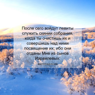 Picture 07 - Числа 8:15 RUSV - После сего войдут левиты - Bible Verse Picture