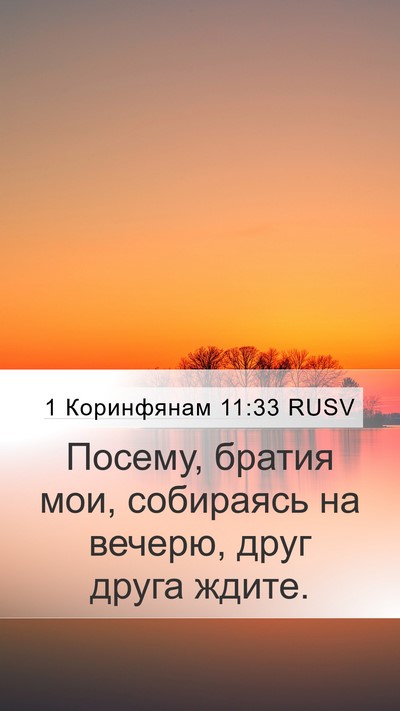 1 Коринфянам 11:33 RUSV Mobile Phone Wallpaper - Посему, братия мои, - Mobile Bible Verse Wallpaper