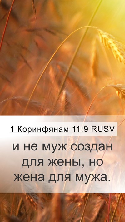 1 Коринфянам 11:9 RUSV Mobile Phone Wallpaper - и не муж создан для жены, но - Mobile Bible Verse Wallpaper