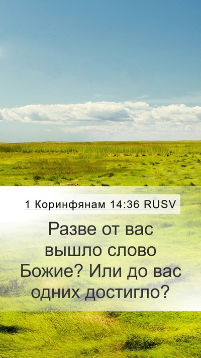 1 Коринфянам 14:36 RUSV Mobile Phone Wallpaper - Разве от вас вышло слово - Mobile Bible Verse Wallpaper