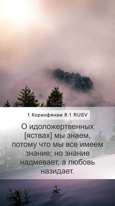 1 Коринфянам 8:1 RUSV Bible Verse Image