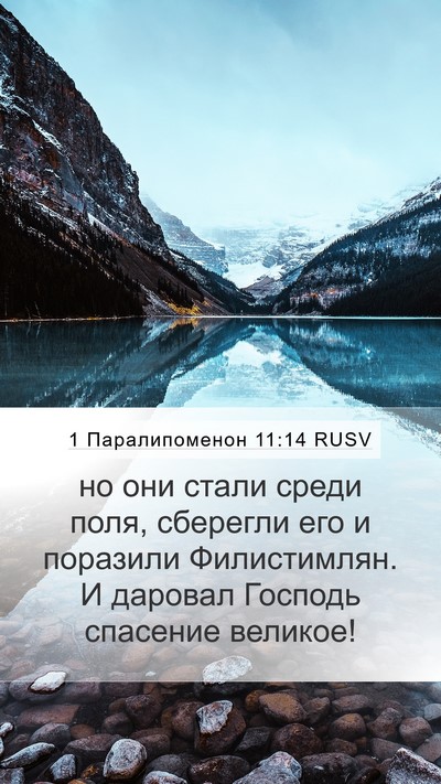 1 Паралипоменон 11:14 RUSV Bible Verse Image