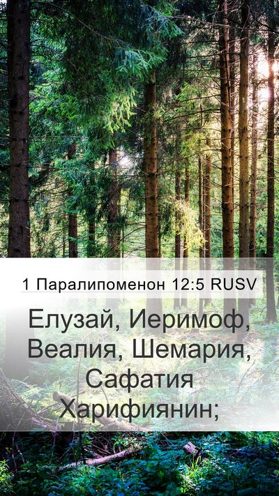 1 Паралипоменон 12:5 RUSV Mobile Phone Wallpaper - Елузай, Иеримоф, Веалия, - Mobile Bible Verse Wallpaper