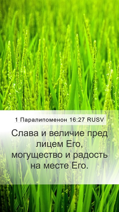 1 Паралипоменон 16:27 RUSV Bible Verse Image