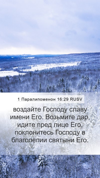 1 Паралипоменон 16:29 RUSV Bible Verse Image