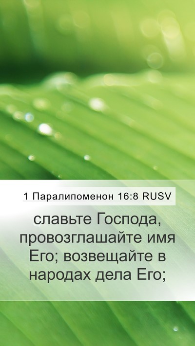 1 Паралипоменон 16:8 RUSV Bible Verse Image
