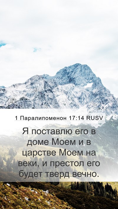 1 Паралипоменон 17:14 RUSV Mobile Phone Wallpaper - Я поставлю его в доме Моем - Mobile Bible Verse Wallpaper