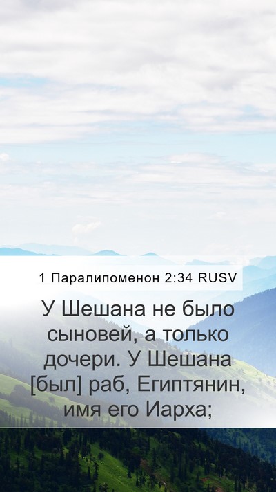 1 Паралипоменон 2:34 RUSV Mobile Phone Wallpaper - У Шешана не было сыновей, а - Mobile Bible Verse Wallpaper