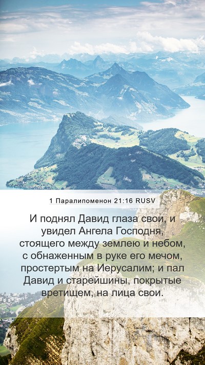 1 Паралипоменон 21:16 RUSV Bible Verse Image