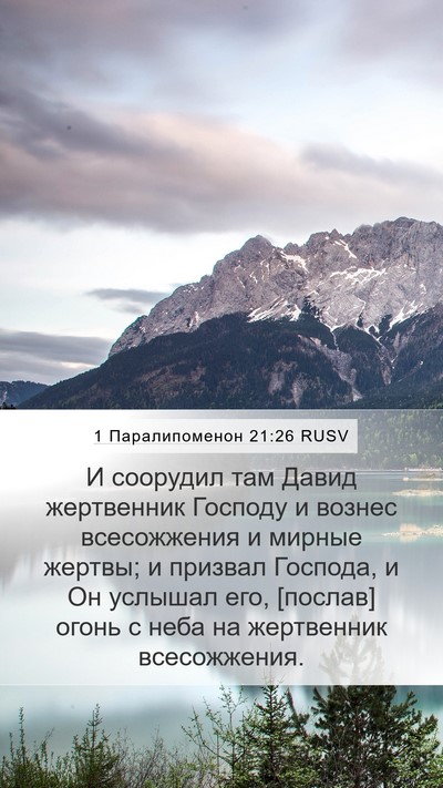 1 Паралипоменон 21:26 RUSV Bible Verse Image