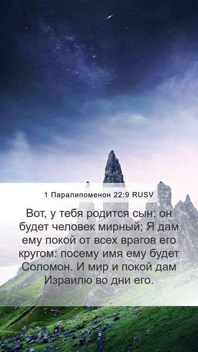 1 Паралипоменон 22:9 RUSV Bible Verse Image