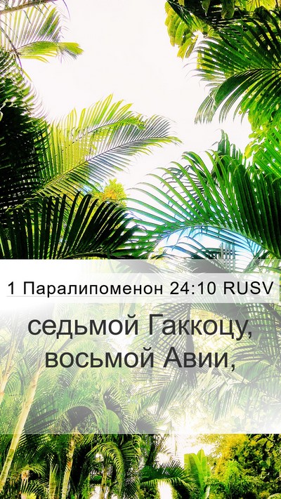 1 Паралипоменон 24:10 RUSV Bible Verse Image