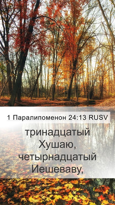 1 Паралипоменон 24:13 RUSV Mobile Phone Wallpaper - тринадцатый Хушаю, - Mobile Bible Verse Wallpaper