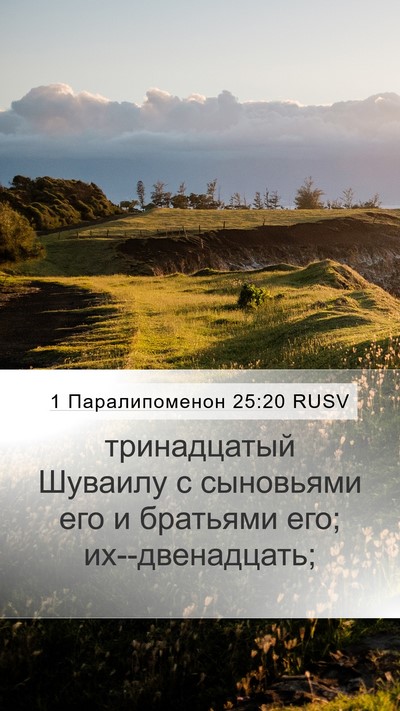 1 Паралипоменон 25:20 RUSV Bible Verse Image
