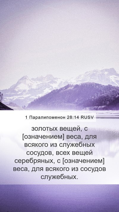 1 Паралипоменон 28:14 RUSV Bible Verse Image