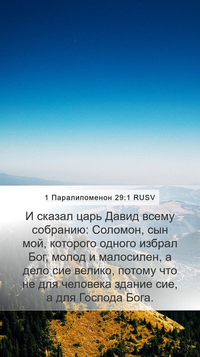 1 Паралипоменон 29:1 RUSV Bible Verse Image