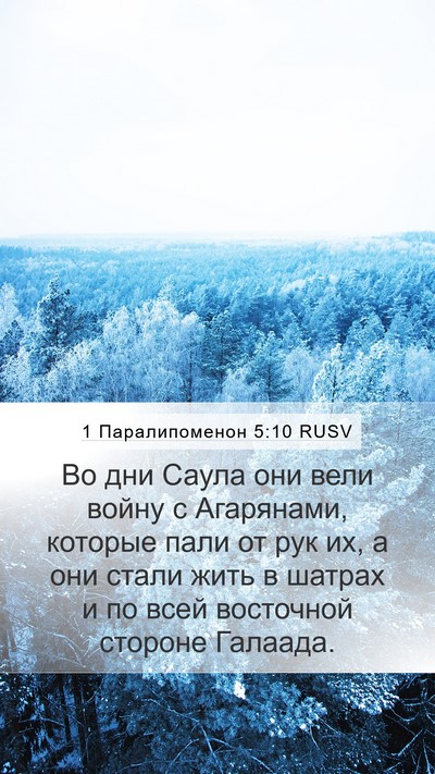 1 Паралипоменон 5:10 RUSV Bible Verse Image