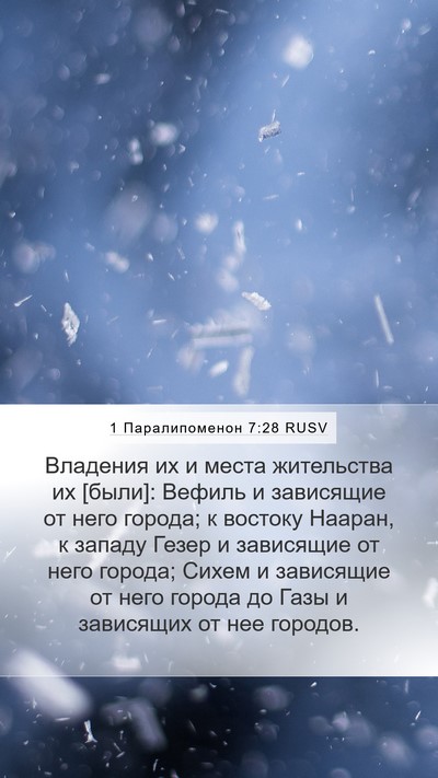 1 Паралипоменон 7:28 RUSV Bible Verse Image