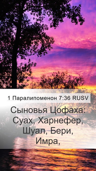 1 Паралипоменон 7:36 RUSV Mobile Phone Wallpaper - Сыновья Цофаха: Суах, - Mobile Bible Verse Wallpaper