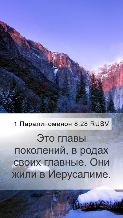 1 Паралипоменон 8:28 RUSV Mobile Phone Wallpaper - Это главы поколений, в - Mobile Bible Verse Wallpaper