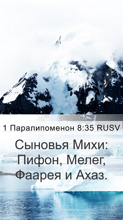 1 Паралипоменон 8:35 RUSV Mobile Phone Wallpaper - Сыновья Михи: Пифон, Мелег, - Mobile Bible Verse Wallpaper