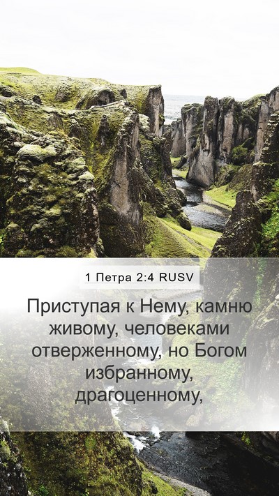 1 Петра 2:4 RUSV Bible Verse Image