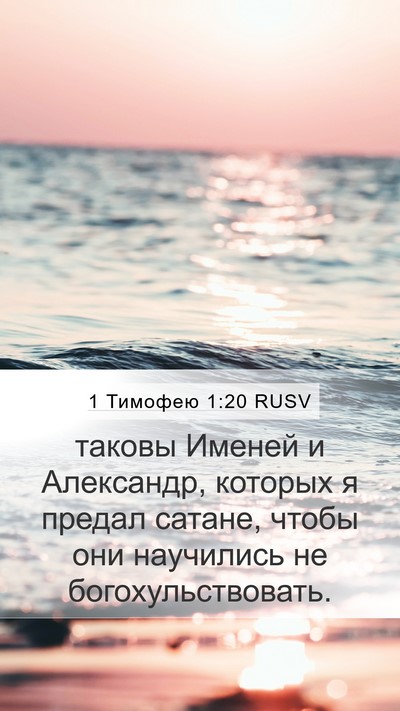 1 Тимофею 1:20 RUSV Bible Verse Image