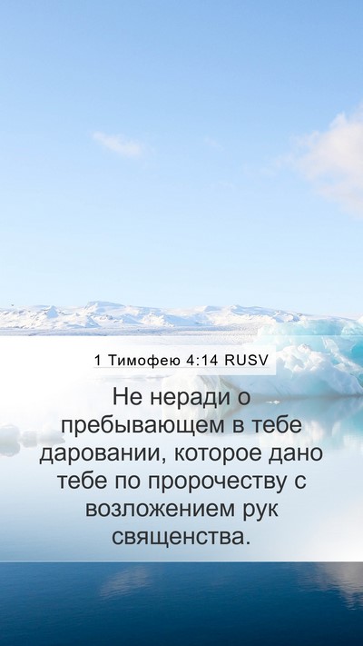1 Тимофею 4:14 RUSV Bible Verse Image