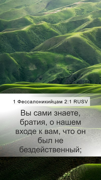 1 Фессалоникийцам 2:1 RUSV Bible Verse Image