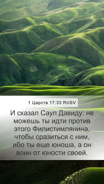 1 Царств 17:33 RUSV Bible Verse Image