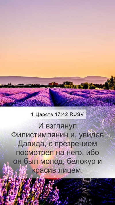 1 Царств 17:42 RUSV Bible Verse Image