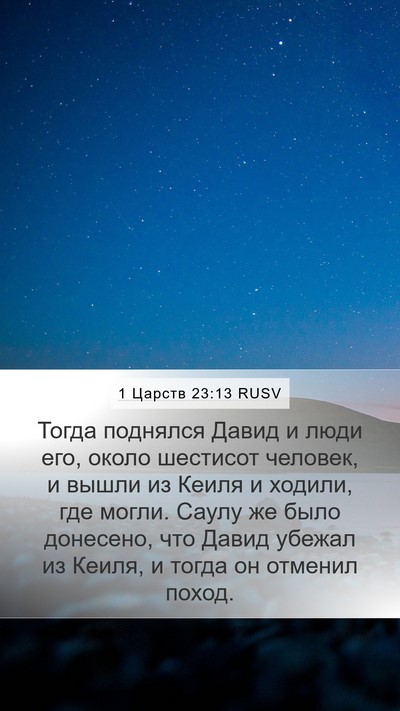 1 Царств 23:13 RUSV Bible Verse Image