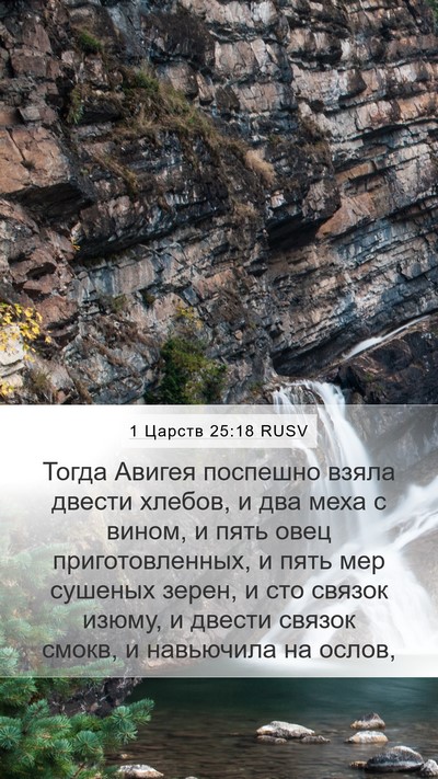 1 Царств 25:18 RUSV Bible Verse Image