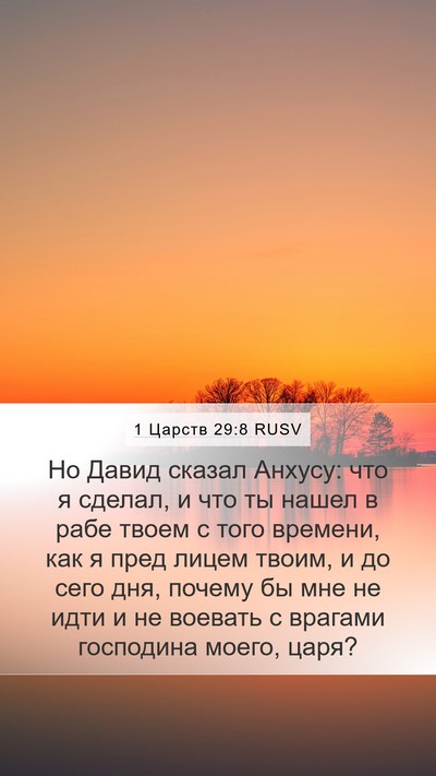 1 Царств 29:8 RUSV Bible Verse Image
