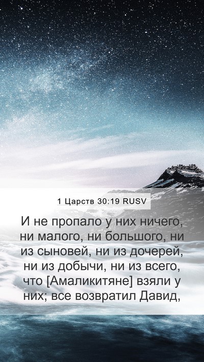 1 Царств 30:19 RUSV Bible Verse Image
