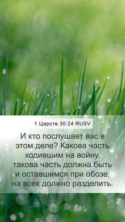 1 Царств 30:24 RUSV Bible Verse Image