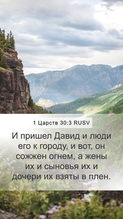 1 Царств 30:3 RUSV Bible Verse Image