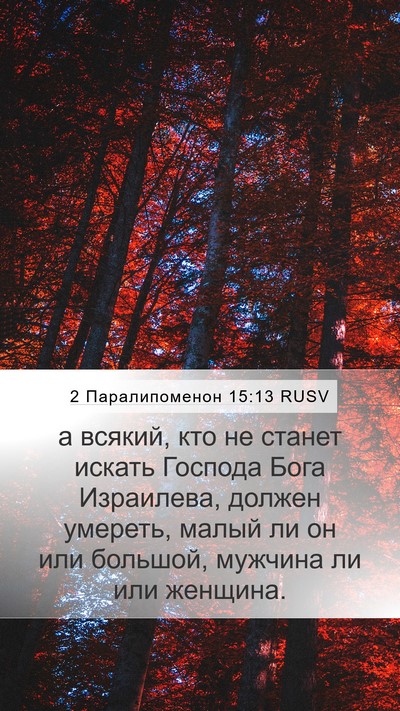 2 Паралипоменон 15:13 RUSV Bible Verse Image