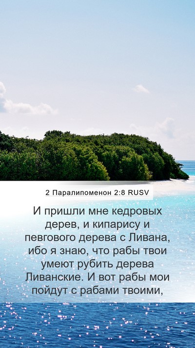 2 Паралипоменон 2:8 RUSV Bible Verse Image