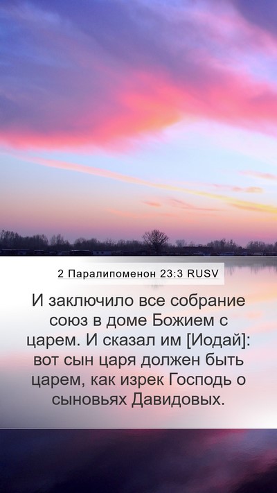 2 Паралипоменон 23:3 RUSV Bible Verse Image