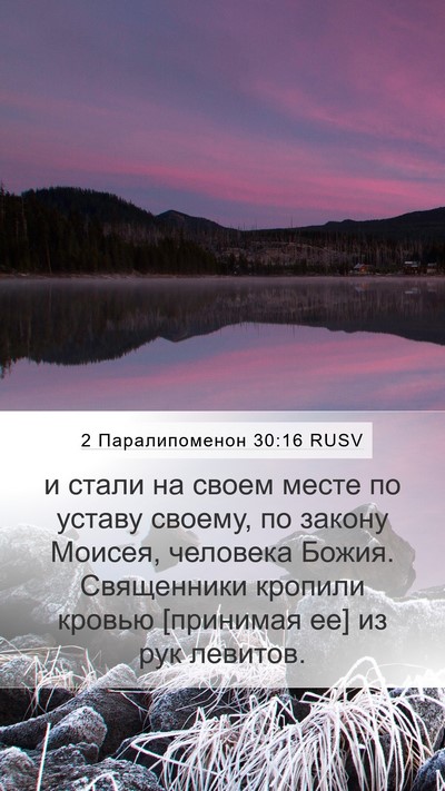 2 Паралипоменон 30:16 RUSV Bible Verse Image