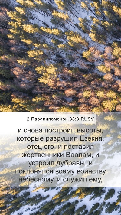 2 Паралипоменон 33:3 RUSV Bible Verse Image