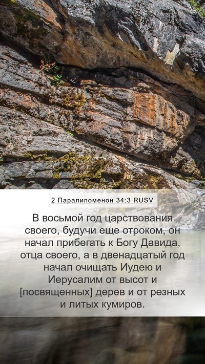 2 Паралипоменон 34:3 RUSV Bible Verse Image